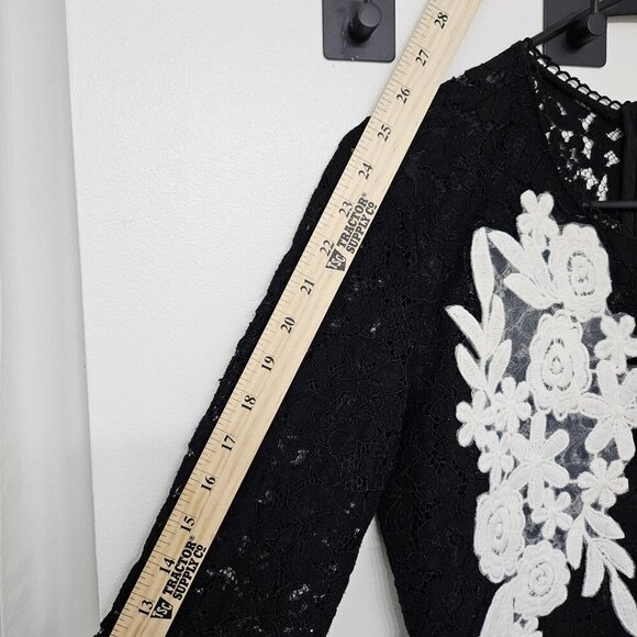 Free Generation Dress Black and White Floral Lace-Up Women's Cooktail Dress M - Picture 14 of 16